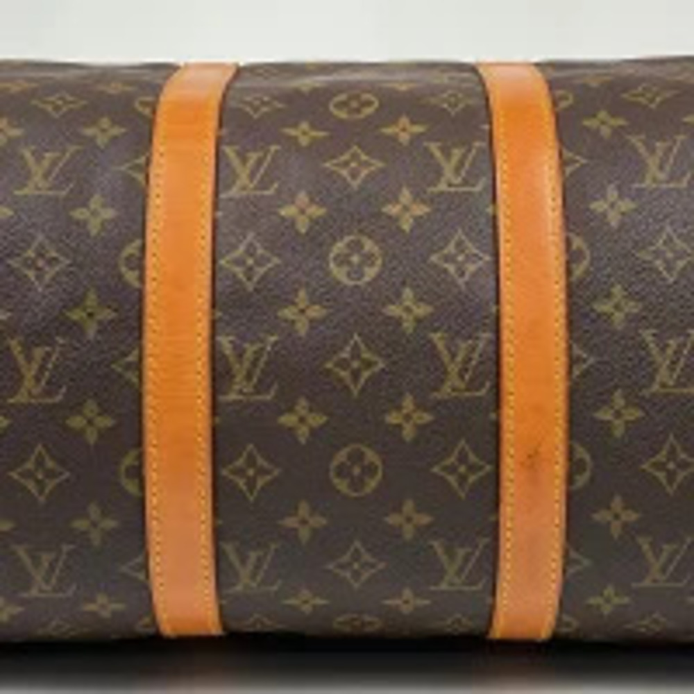Louis Vuitton Monogram Brown Handbag Keepall Boston Travel Bag Business Brown